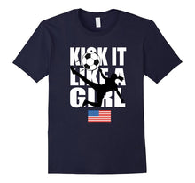 KICK IT LIKE a GIRL SHIRT | American Flag Soccer T Shirt