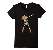 Dabbing Skeleton T Shirt Kids Cowboy Hat Halloween Funny Dab
