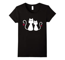 Cute Love Twin Cats Womens National Cat Day Tshirt Tee