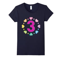 3rd Birthday T-Shirt for Girls Shiny Hearts Princess Three