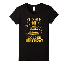 10th Birthday Shirt It's My 10th Golden Birthday Vintage