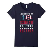18th Birthday Born in October 1999 Year of Legends T-Shirt