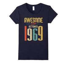 Awesome Since October 1969 T-Shirt Funny 48th Birthday Tee