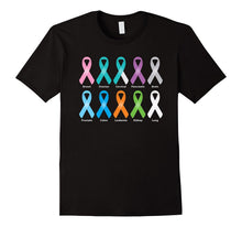 Colored Awareness Ribbons T-Shirt for Various Cancers