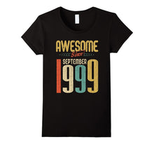 Awesome Since September 1999 T-Shirt Funny 18th Birthday Tee
