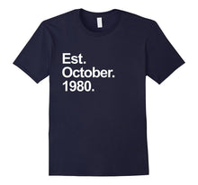 Est October 1980 Shirt Awesome 37th Birthday Gifts TShirt