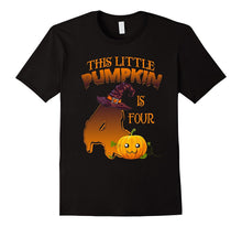 4 Years Old 4th Birthday Tshirt - Halloween Little Pumpkin