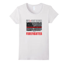 Firefighter Wife Shirt Women My Heart Belongs FireFighter