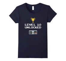10th Birthday Gift 10 Year Old Level Up Retro Gamer Tshirt