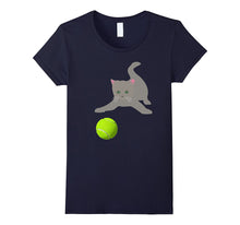 Little Kitten Playing With a Tennis Ball Tshirt Kitty Cat