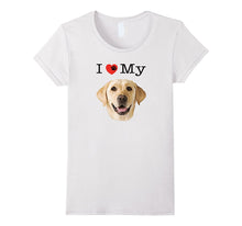 I Heart Love My Yellow Lab Portrait of Labrador Face T-Shirt