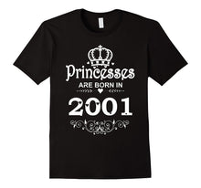 Princesses Are Born in 2001 T-Shirt 16th Birthday Gift Girl