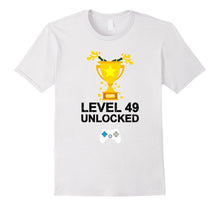 Funny 49th Birthday Level 49 Unlocked T-Shirt Gamer Gift Tee