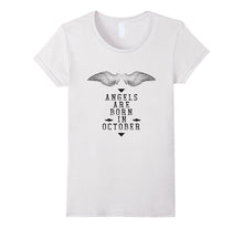 Angels Are Born in October Retro Happy Birthday Vintage Tee