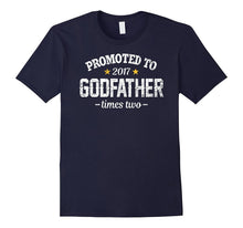 Men's Promoted to Godfather Shirt: Twins Two Babies Pregnancy 2017