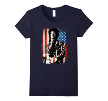 Jimi Hendrix Distressed American Flag Graphic T-Shirt