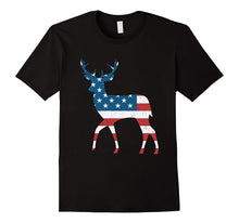 Deer Antlers American Flag USA Hunting Fishing T Shirt