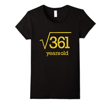Gold Nineteen Year 19 Party Nineteenth 19th Square Root 361