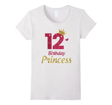 12th Birthday Girl T-Shirt Princess Crown - Gifts Childrens