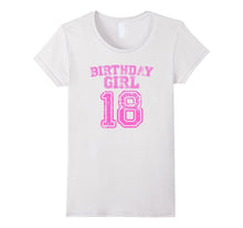 18th Birthday Sports Jersey T Shirt - 18 Year Old Girl Pink