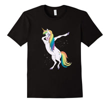 Dabbing Unicorn With Rainbow Men Women T-Shirt
