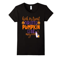 Halloween Pregnancy Shirt Kick or Treat Due May 2018