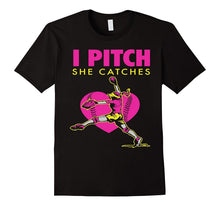Softball Parent Fan T-Shirt - I Pitch She Catches Tee