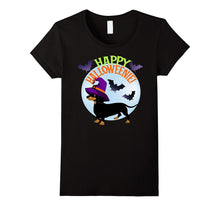 Dachshund Wiener Dog Halloween Tee Happy Halloweenie Witch