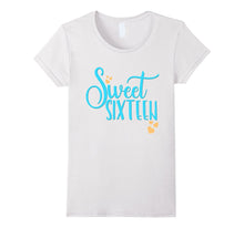 16th Birthday Shirt Gift Teen Sweet Sixteen 16 Peach Aqua