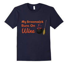 My Broomstick Runs on Wine Adult Halloween T-Shirt