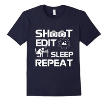 Funny Photographer T-Shirt, Shoot Edit Sleep Repeat Shirt
