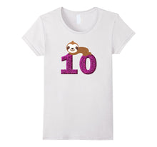Birthday Girl 10th Birthday Party, Cute Sloth T-Shirt
