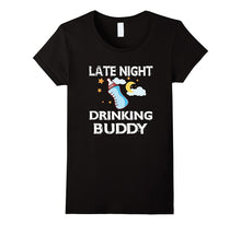 New Baby T-Shirt Late Night Drinking Buddy New Dad Mom Gift