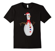 Snowman Bowling Pin Tshirt Funny Santa Christmas Gifts