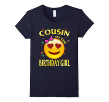 Cousin of the Birthday Girl Emoji T-Shirt Gift for Cousin