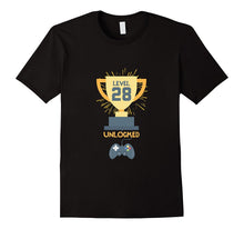 28th Birthday Shirt Gift 28 Year Old Level Up Gamer Tshirt