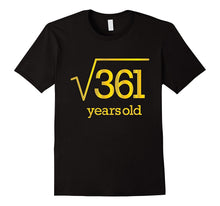 Gold Nineteen Year 19 Party Nineteenth 19th Square Root 361
