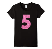 Kids 5th Birthday Bling Gift T-Shirt for 5 Year Old Girls