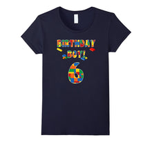 Building Block Birthday Boy Turning 6 T-Shirt