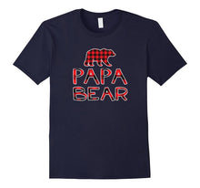 Papa Bear Red Plaid Flannel T-Shirt