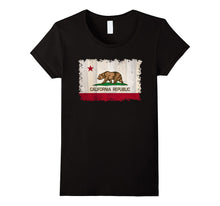 California Republic State Flag on Wood T-Shirt