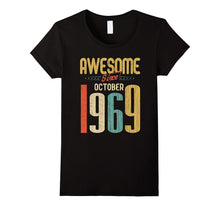Awesome Since October 1969 T-Shirt Funny 48th Birthday Tee