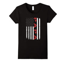 American Red PAPA Flag T-Shirt Father's Day Gift