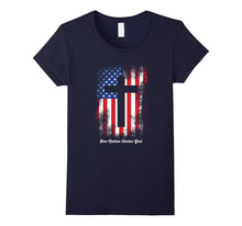 One Nation Under God Cross Over USA Flag Religious T-Shirt