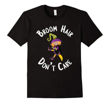 Halloween T-Shirt Messy Broom Hair Don't Care Shirt