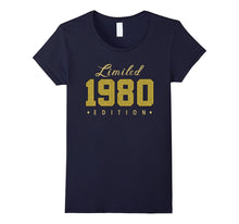Born in 1980 Limited Edition Glitter Text Birthday Shirt