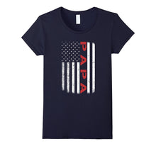 American Red PAPA Flag T-Shirt Father's Day Gift