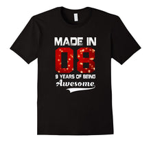 9th Birthday Gift T-Shirt Made in 2008 Awesome 9 Years Old