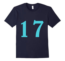 Big Number 17 Digit Spelling Teal Fun T Shirt