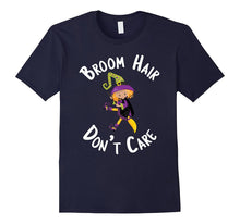 Halloween T-Shirt Messy Broom Hair Don't Care Shirt